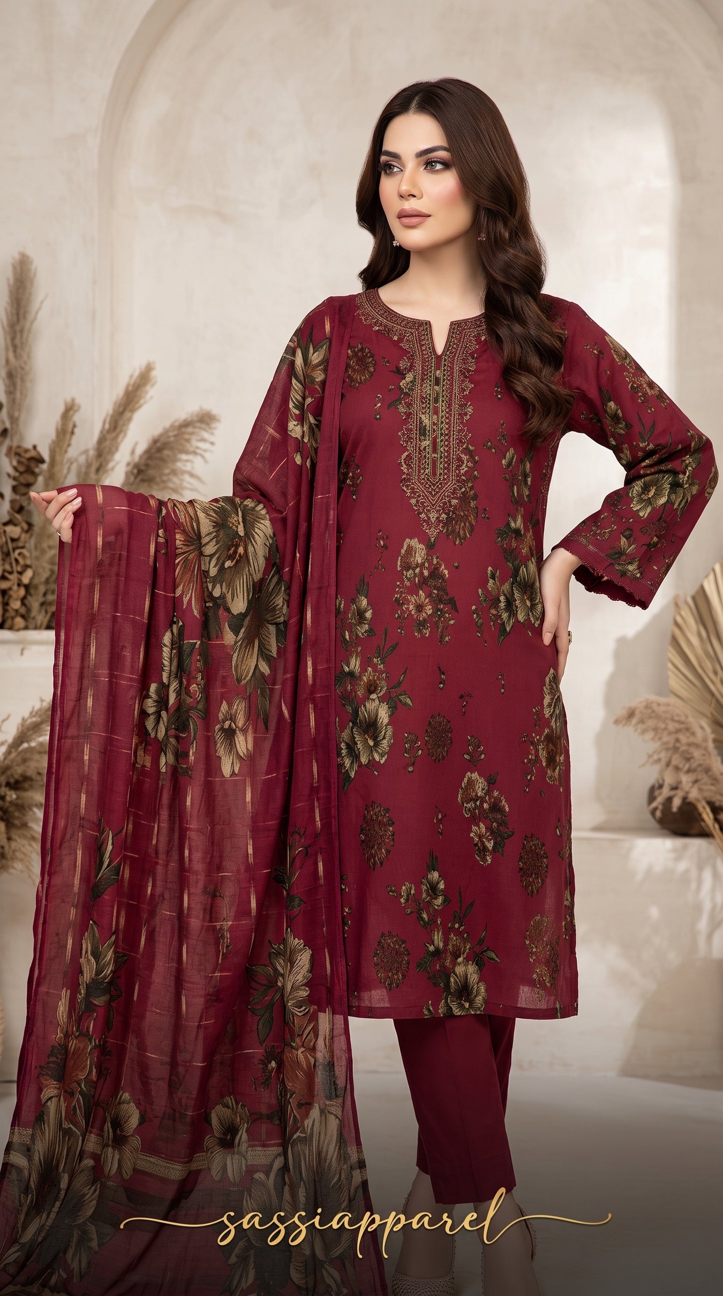 Floral Lawn Shirt Dress