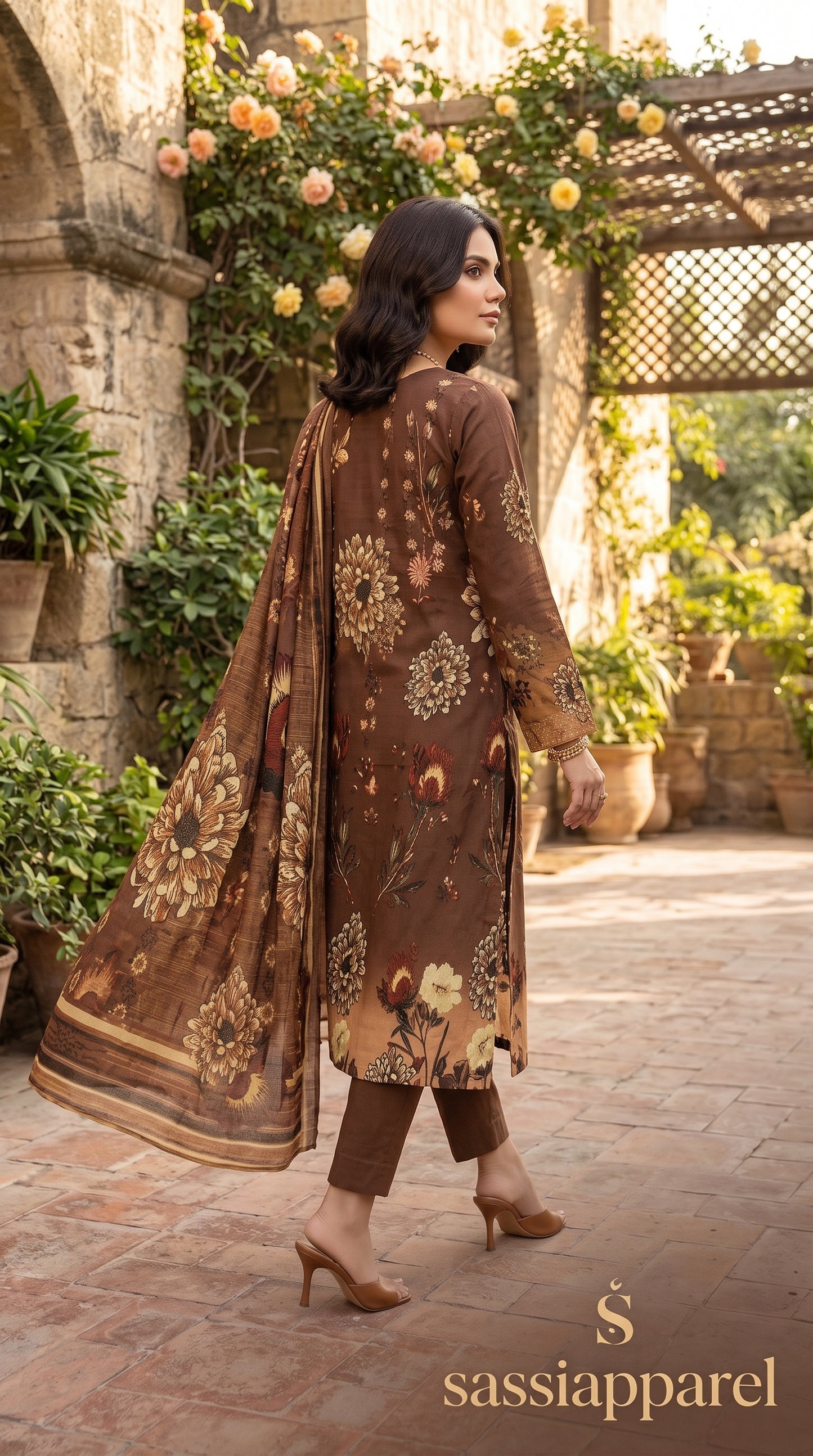 Digital Print Lawn Maxi Dress
