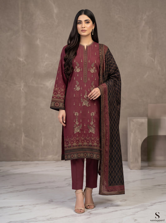 Zari Work Lawn Suit