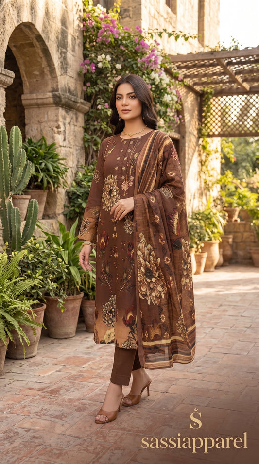 Digital Print Lawn Maxi Dress