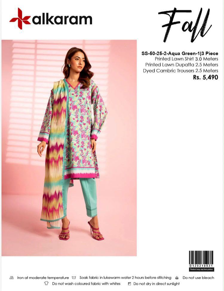 ALKARAM LAWN 3PC COLLECTION NEW VOLUME FALL (s9c)