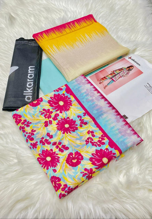 ALKARAM LAWN 3PC COLLECTION NEW VOLUME FALL (s9c)