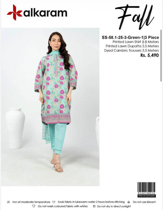 ALKARAM LAWN 3PC COLLECTION NEW VOLUME FALL (s9c)
