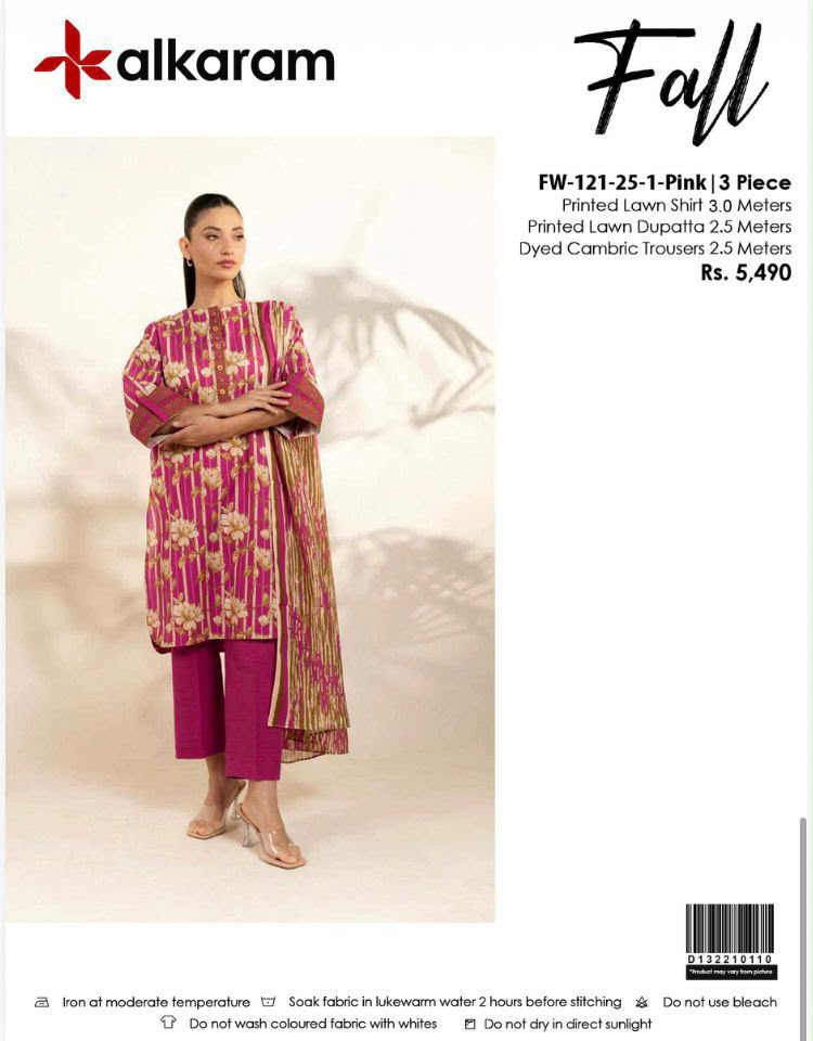 ALKARAM LAWN 3PC COLLECTION NEW VOLUME FALL (s9c)