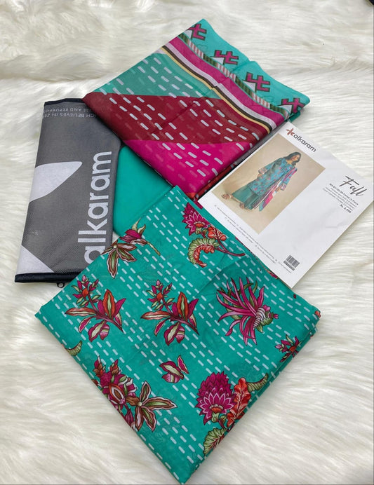 ALKARAM LAWN 3PC COLLECTION NEW VOLUME FALL (s9c)