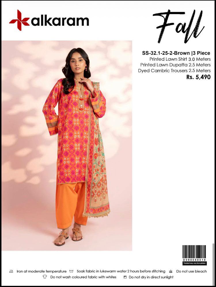 ALKARAM LAWN 3PC COLLECTION NEW VOLUME FALL (s9c)