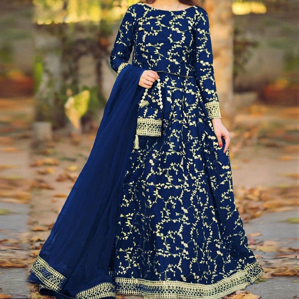 Silk Cotton Stitched 3 Piece Suit (LS)