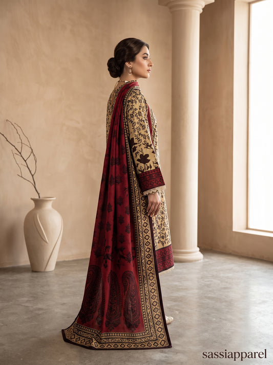 Motif Embroidered Lawn Suit