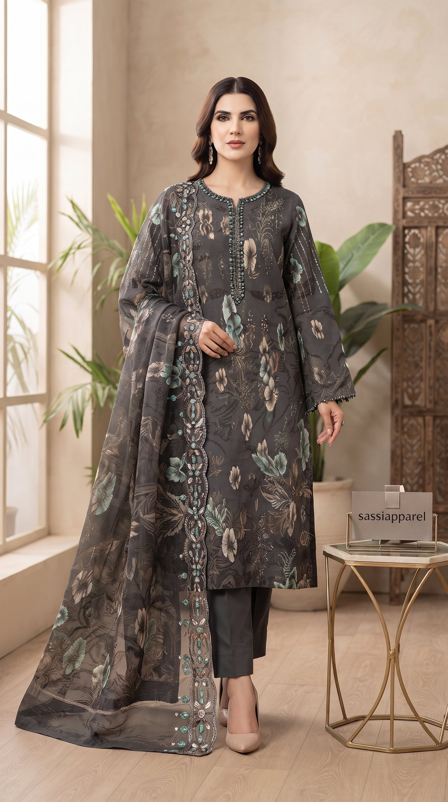 Lace Border Lawn Dupatta Suit