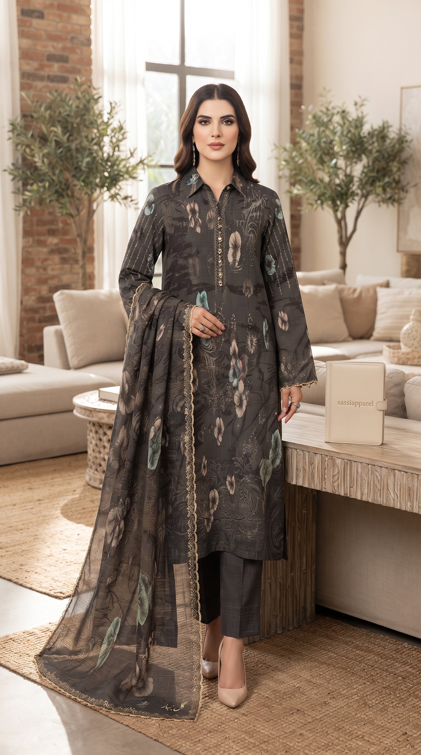 Lace Border Lawn Dupatta Suit