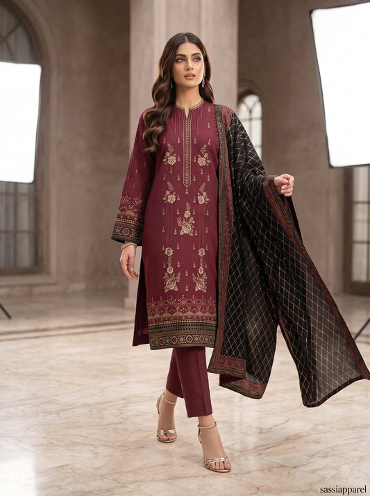 Zari Work Lawn Suit