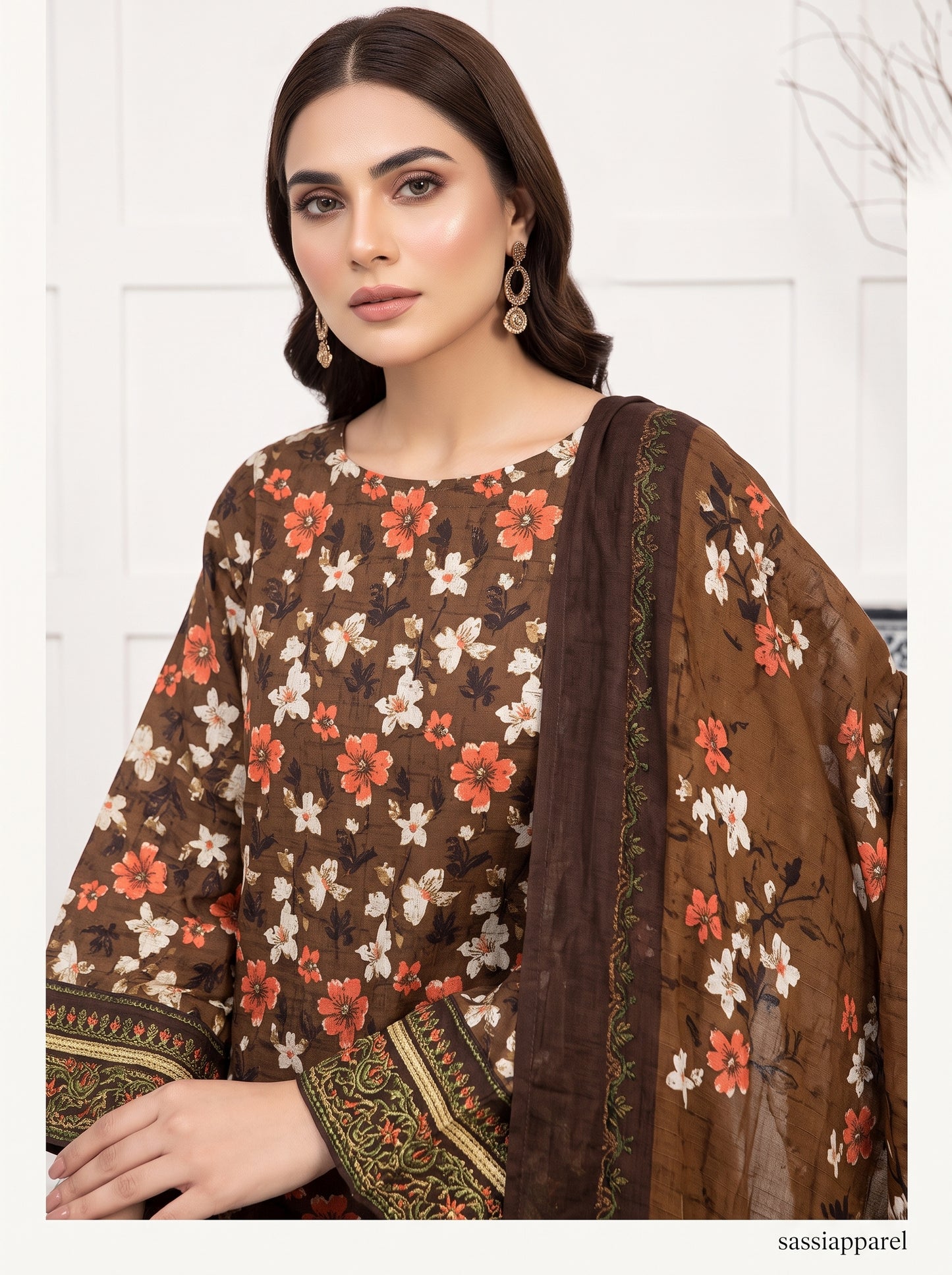 Embroidered Neckline Lawn Kurti