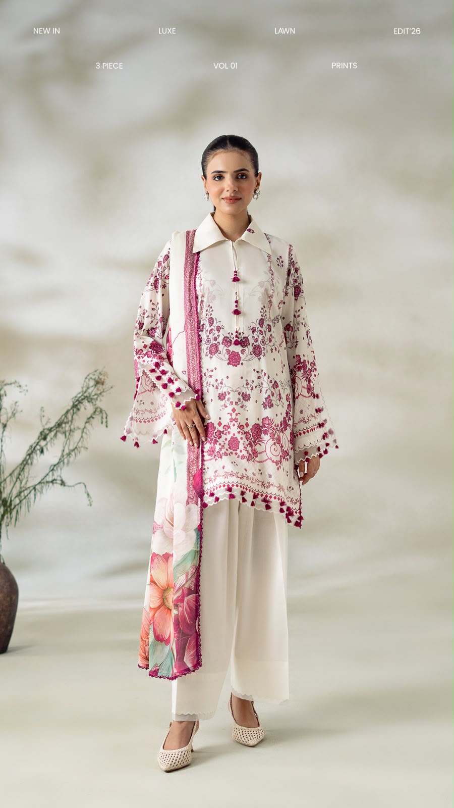 Digital Printed LAWN  Shirt Back Sleeves (Unstitched)(s9c)