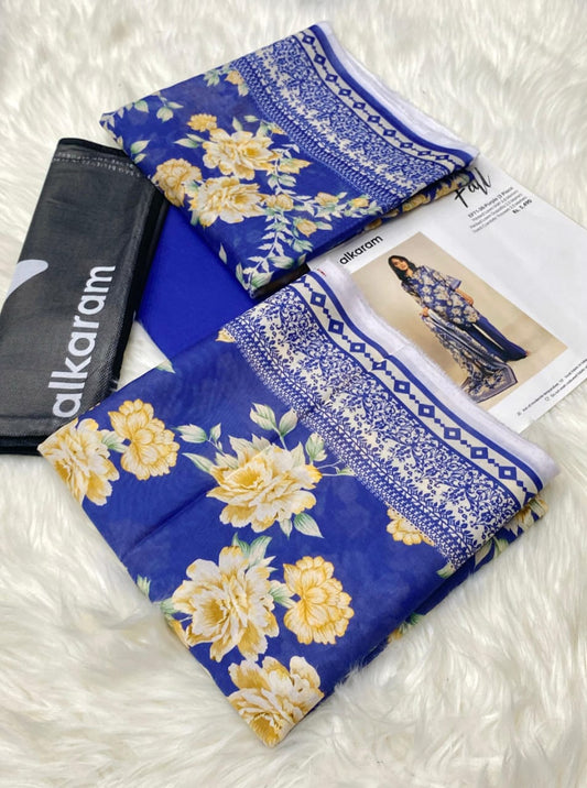 ALKARAM LAWN 3PC COLLECTION NEW VOLUME FALL (s9c)