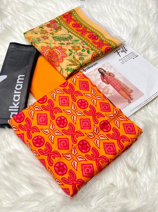 ALKARAM LAWN 3PC COLLECTION NEW VOLUME FALL (s9c)
