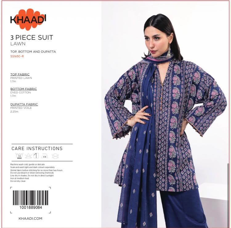 KHAADI 3PC DIGITAL PRINTED LAWN LATEST(s9c)(unstitched)