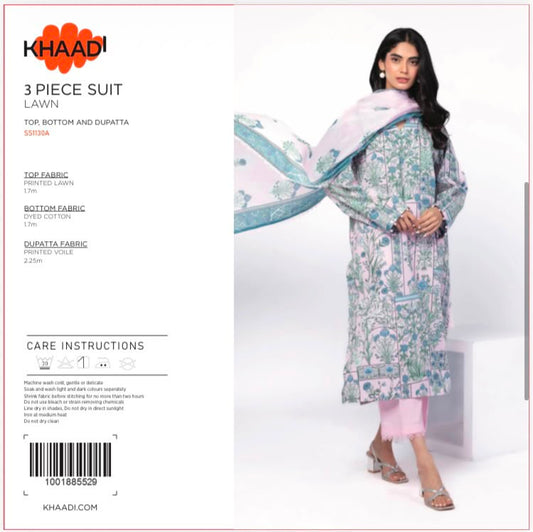 KHAADI 3PC DIGITAL PRINTED LAWN LATEST(s9c)(unstitched)