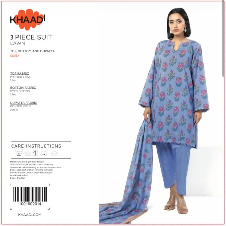 KHAADI 3PC DIGITAL PRINTED LAWN LATEST(s9c)(unstitched)