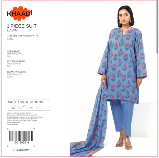 KHAADI 3PC DIGITAL PRINTED LAWN LATEST(s9c)(unstitched)