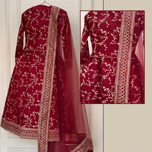 Silk Cotton Stitched 3 Piece Suit